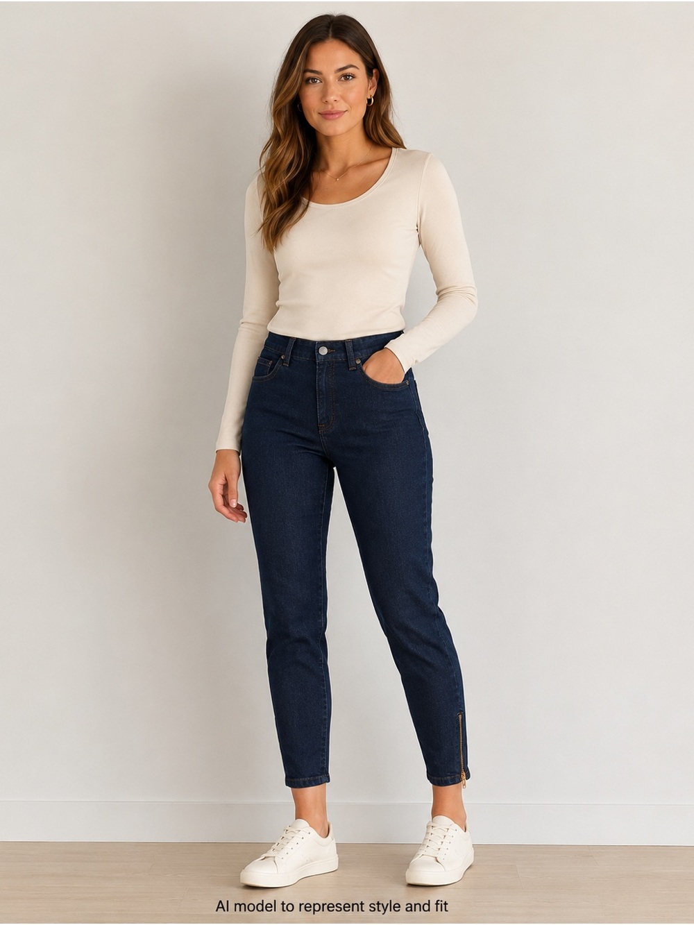 Eileen Fisher Petite Dark Wash Skinny Ankle Jeans Size 6P